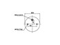 Пневморессора 4004NP02 (SAF) 2 шпильки по центру+воздух М22// БЕЗ СТАКАНА ( 4284300301 )